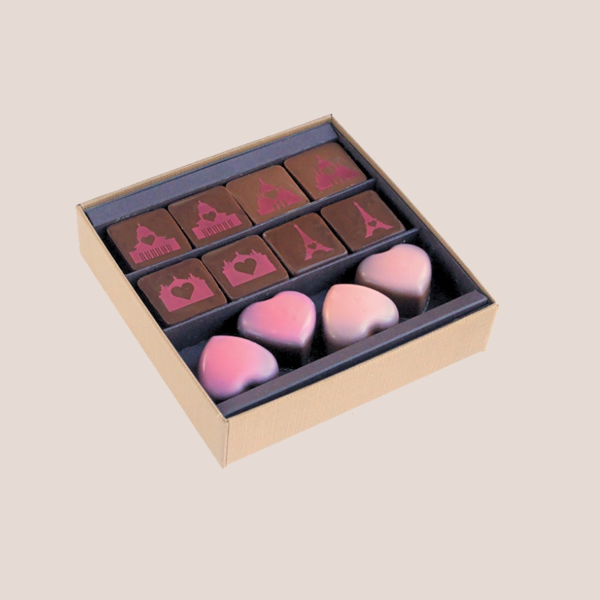 12 chocolats coeur saint valentin